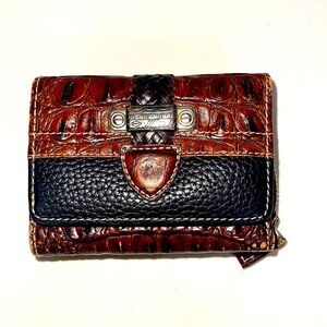 Brighton, vintage brown and black crocodile embossed wallet